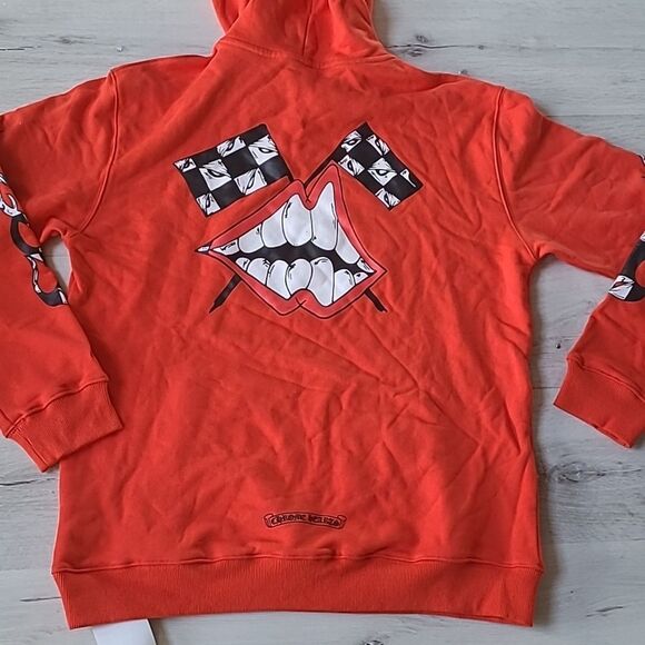 Chrome Hearts Matty Boy Chomper Flame Logo Hoodie Red-orange size Small nwt - Picture 7 of 9